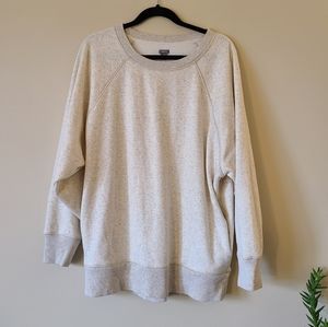 Aerie Heather grey and off white fleece pullover